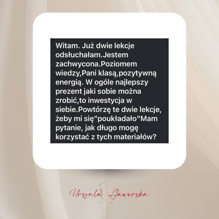 Opinia klientki programu Momentum